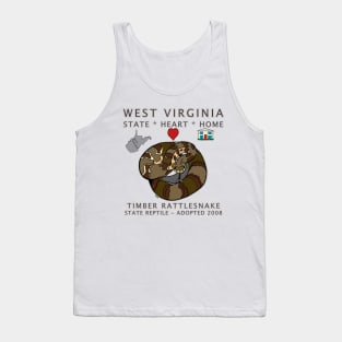 West Virginia - Timber Rattlesnake - State, Heart, Home - state symbols Tank Top